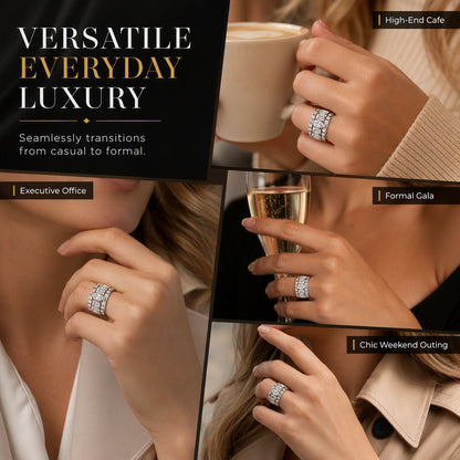 Women's Marquise Center Stone Wide Band Ring