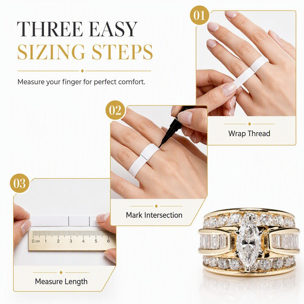 Women's Marquise Center Stone Wide Band Ring