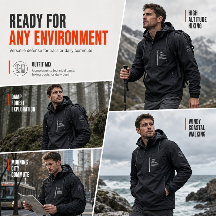 Hooded Zip-Front Jacket with Pockets