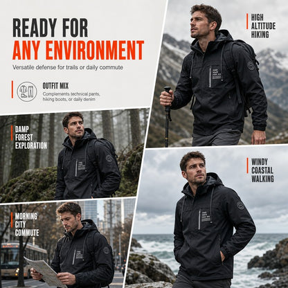 Hooded Zip-Front Jacket with Pockets