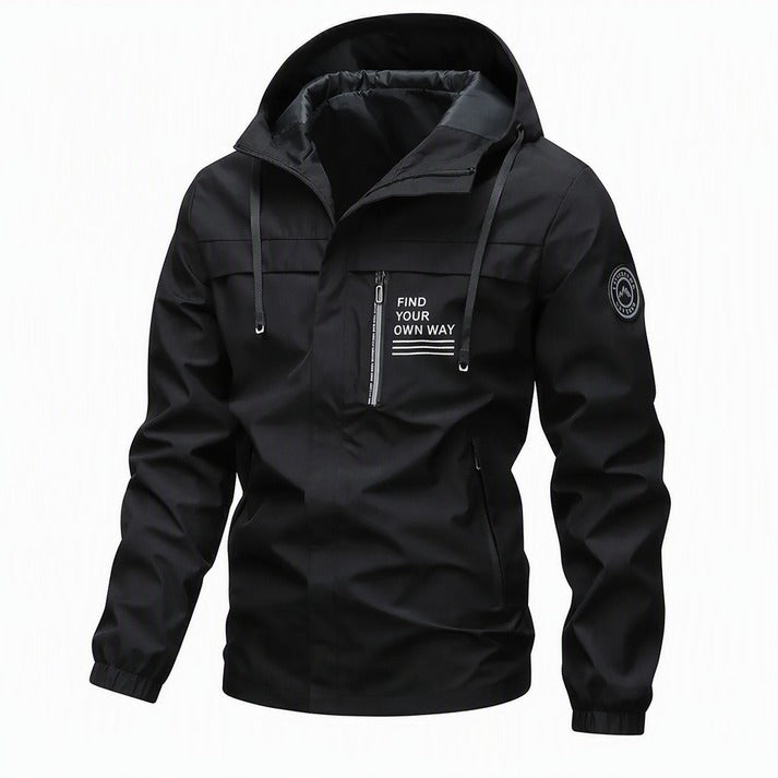 Hooded Zip-Front Jacket with Pockets