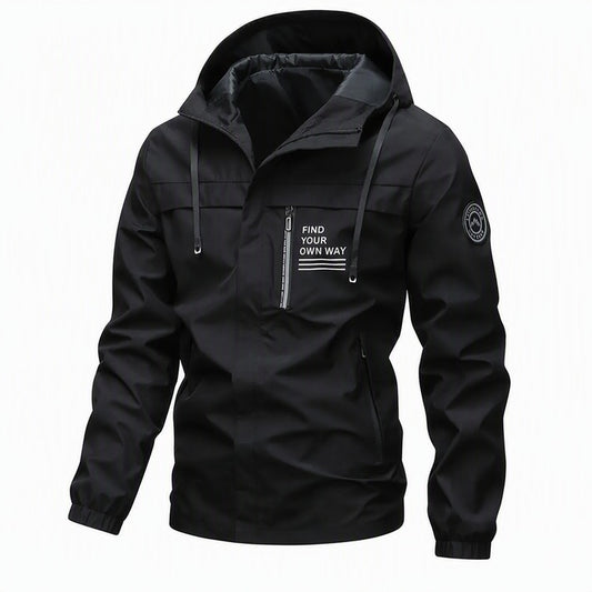 Hooded Zip-Front Jacket with Pockets