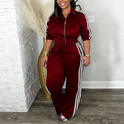 Women's Zip-Up Jacket and Pants Set