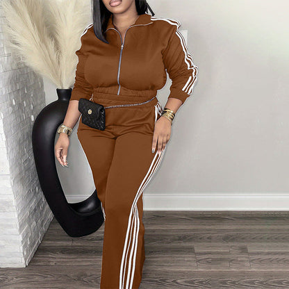 Women's Zip-Up Jacket and Pants Set
