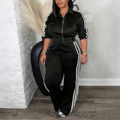 Women's Zip-Up Jacket and Pants Set