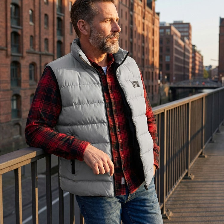 Men's Quilted Stand Collar Vest