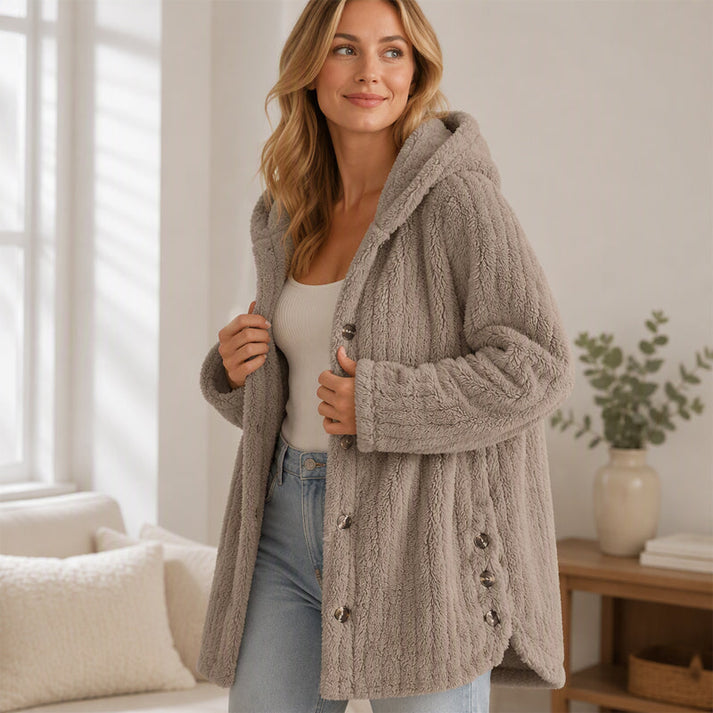 Women's Hooded Button-Front Jacket