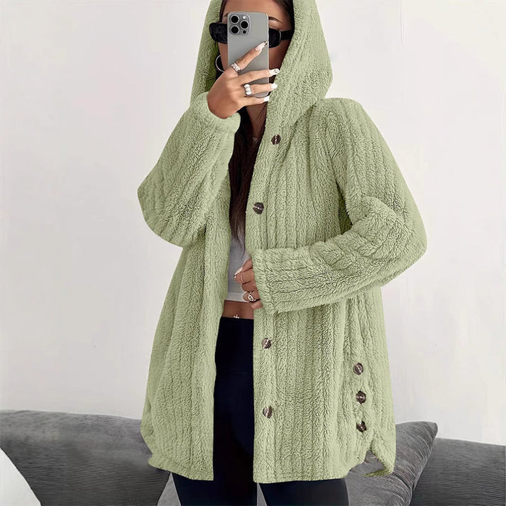 Women's Hooded Button-Front Jacket