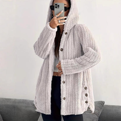 Women's Hooded Button-Front Jacket