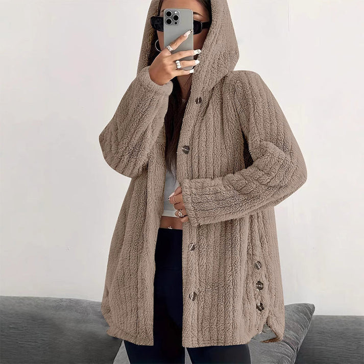 Women's Hooded Button-Front Jacket