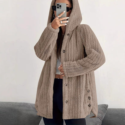 Women's Hooded Button-Front Jacket