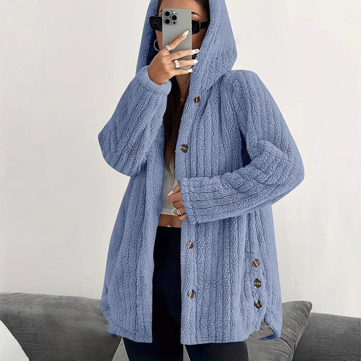 Women's Hooded Button-Front Jacket