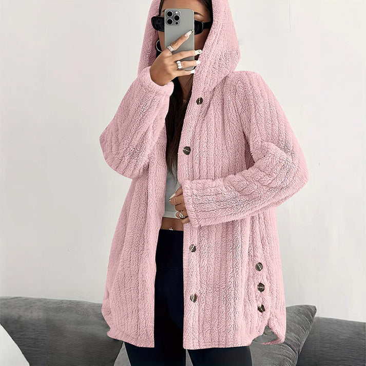 Women's Hooded Button-Front Jacket