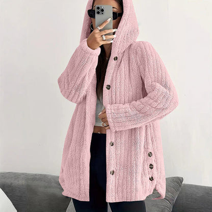 Women's Hooded Button-Front Jacket