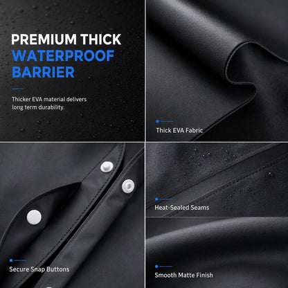 Waterproof Hooded Button-Front Raincoat