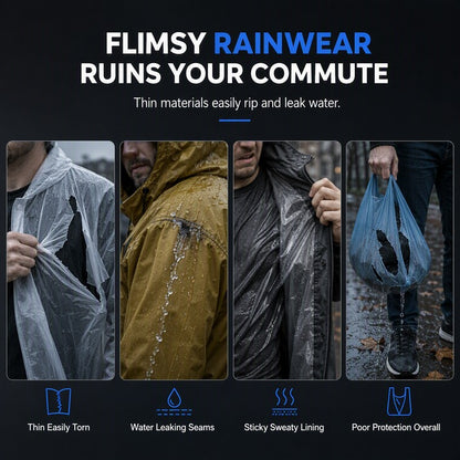 Waterproof Hooded Button-Front Raincoat