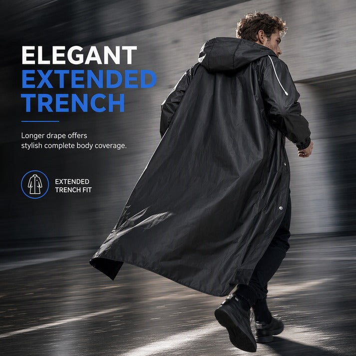 Waterproof Hooded Button-Front Raincoat