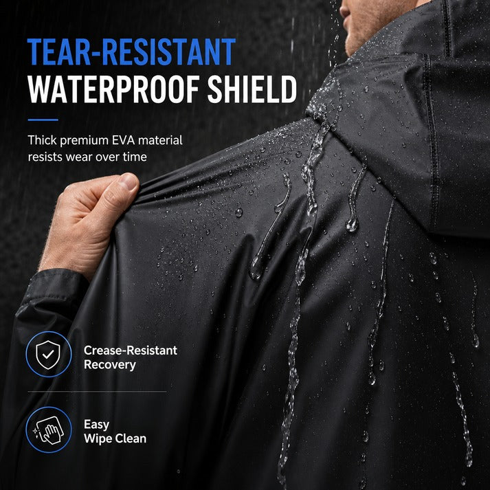 Waterproof Hooded Button-Front Raincoat