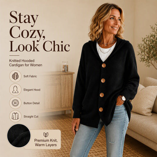 Women's Hooded Button Cardigan