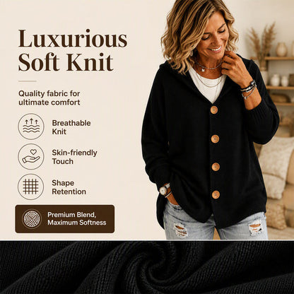 Women's Hooded Button Cardigan
