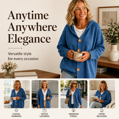 Women's Hooded Button Cardigan
