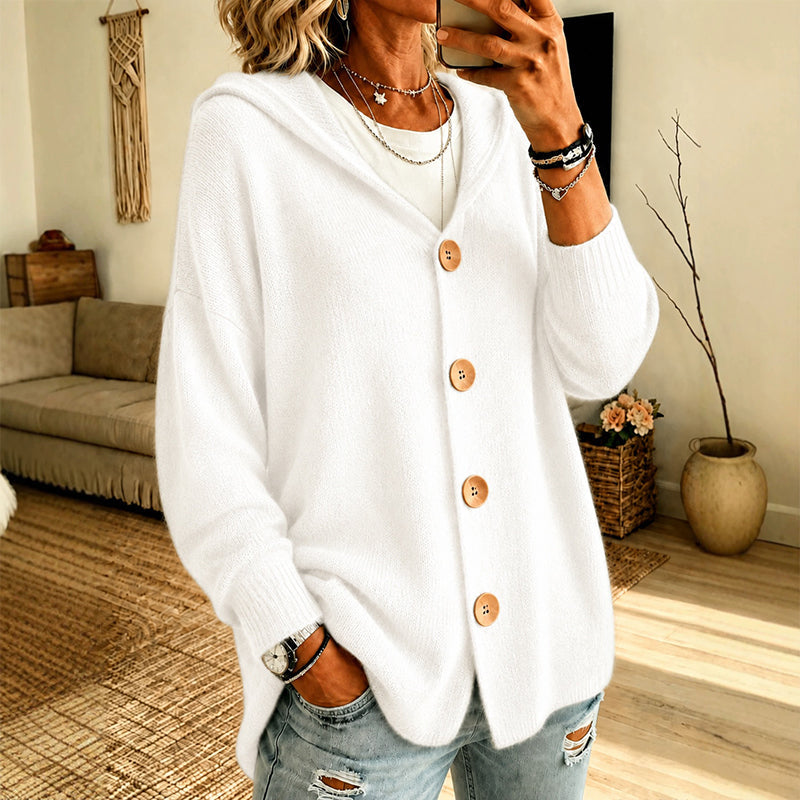 Women's Hooded Button Cardigan