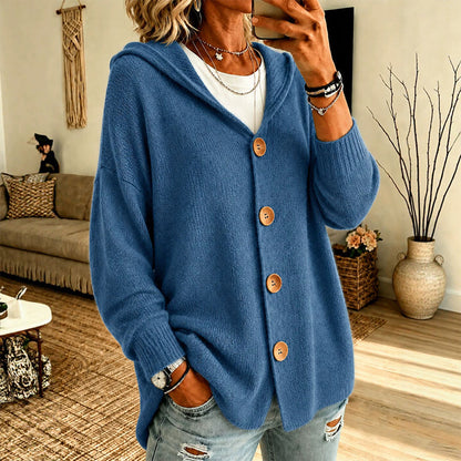 Women's Hooded Button Cardigan