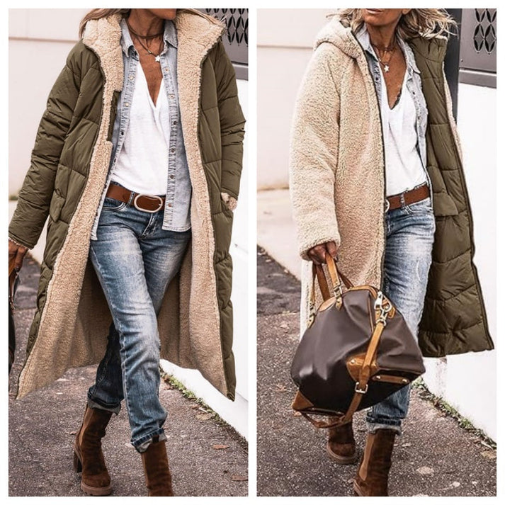 Women's Reversible Hooded Quilted Coat