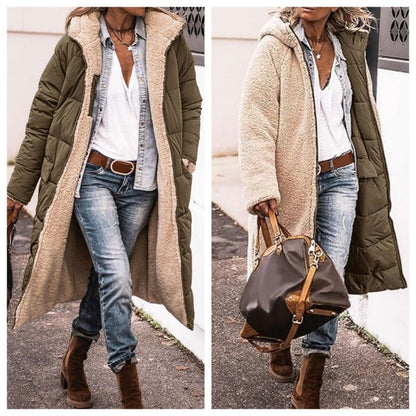 Women's Reversible Hooded Quilted Coat