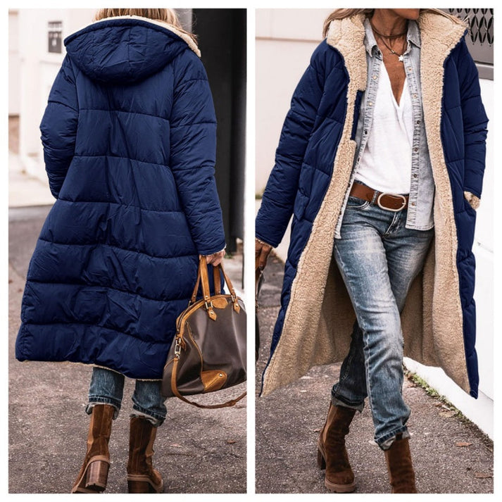 Women's Reversible Hooded Quilted Coat