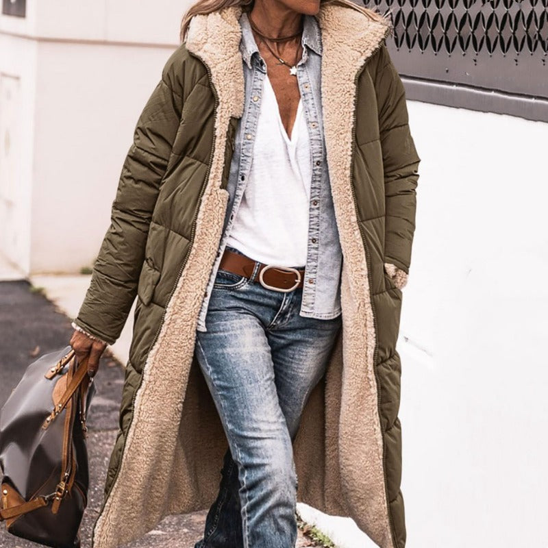 Women's Reversible Hooded Quilted Coat