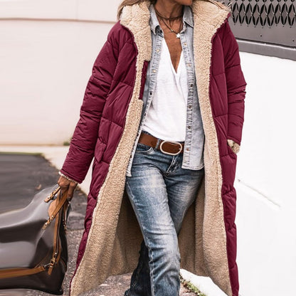 Women's Reversible Hooded Quilted Coat