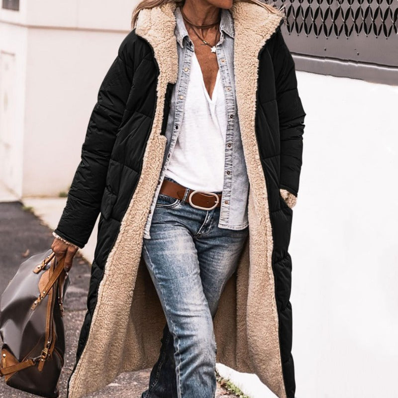 Women's Reversible Hooded Quilted Coat