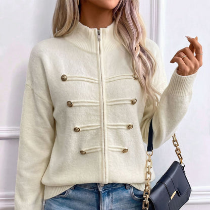Women's Zipper Button Detail Jacket
