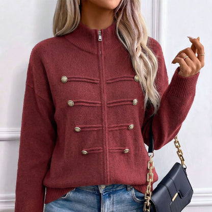 Women's Zipper Button Detail Jacket