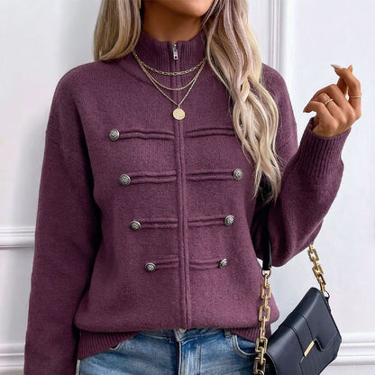 Women's Zipper Button Detail Jacket