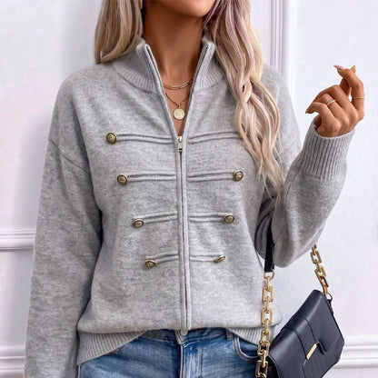 Women's Zipper Button Detail Jacket