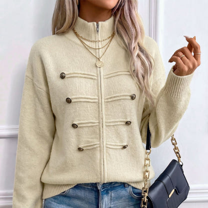 Women's Zipper Button Detail Jacket