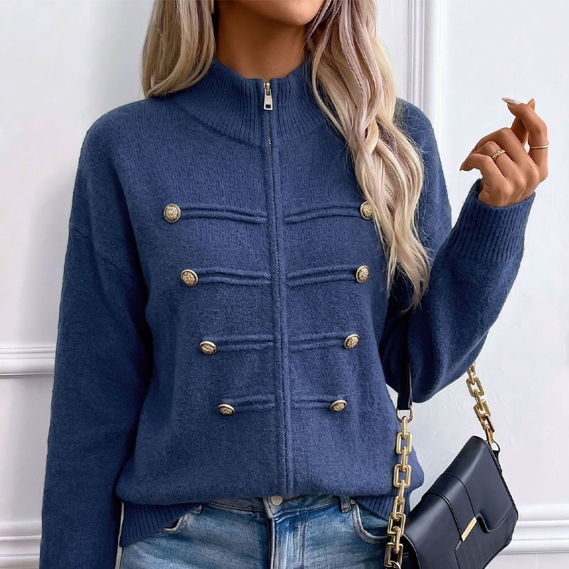 Women's Zipper Button Detail Jacket