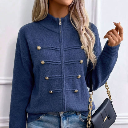 Women's Zipper Button Detail Jacket