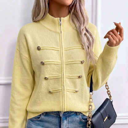 Women's Zipper Button Detail Jacket