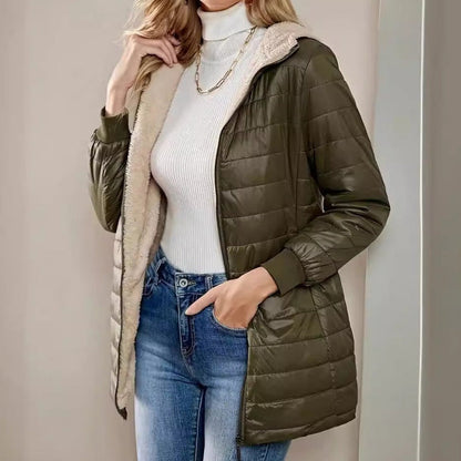 Women's Quilted Hooded Zip Coat