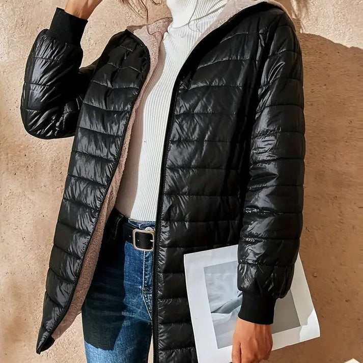 Women's Quilted Hooded Zip Coat