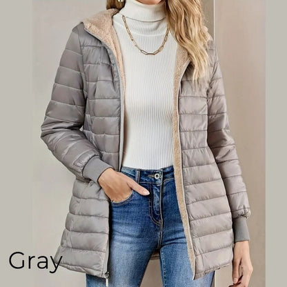 Women's Quilted Hooded Zip Coat