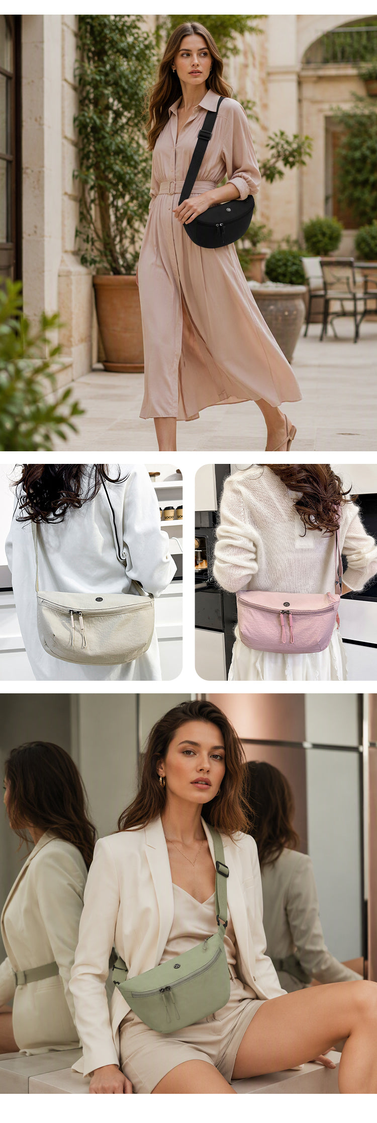 Crossbody Half Moon Bag
