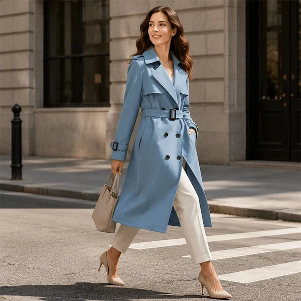 Women's Double-Breasted Belted Trench Coat