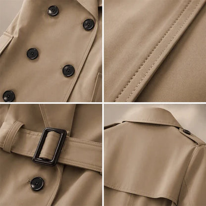 Women's Double-Breasted Belted Trench Coat