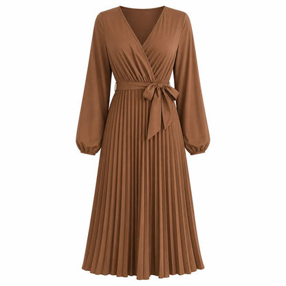 Women's Pleated Wrap Dress