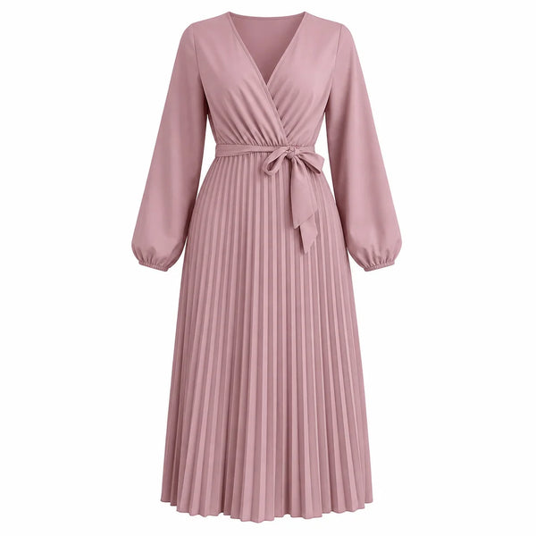 Women's Pleated Wrap Dress