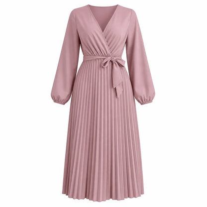 Women's Pleated Wrap Dress